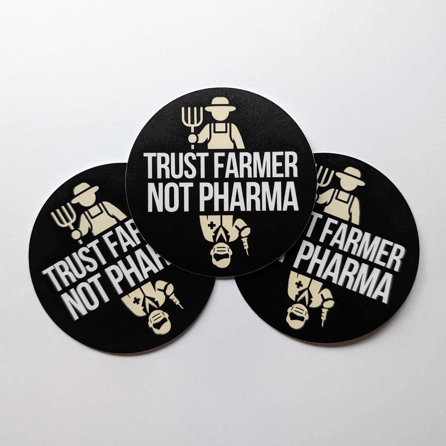 Trust Farmer, Not Pharma — Sticker 3 Pack